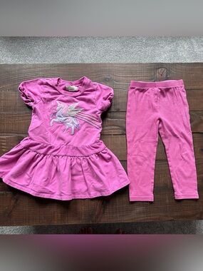 Peek Pink Unicorn Peplum Pajama Set